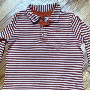 Mini Boden Polo Shirt Long Sleeve Collared Buttons Striped‎ size 4-5